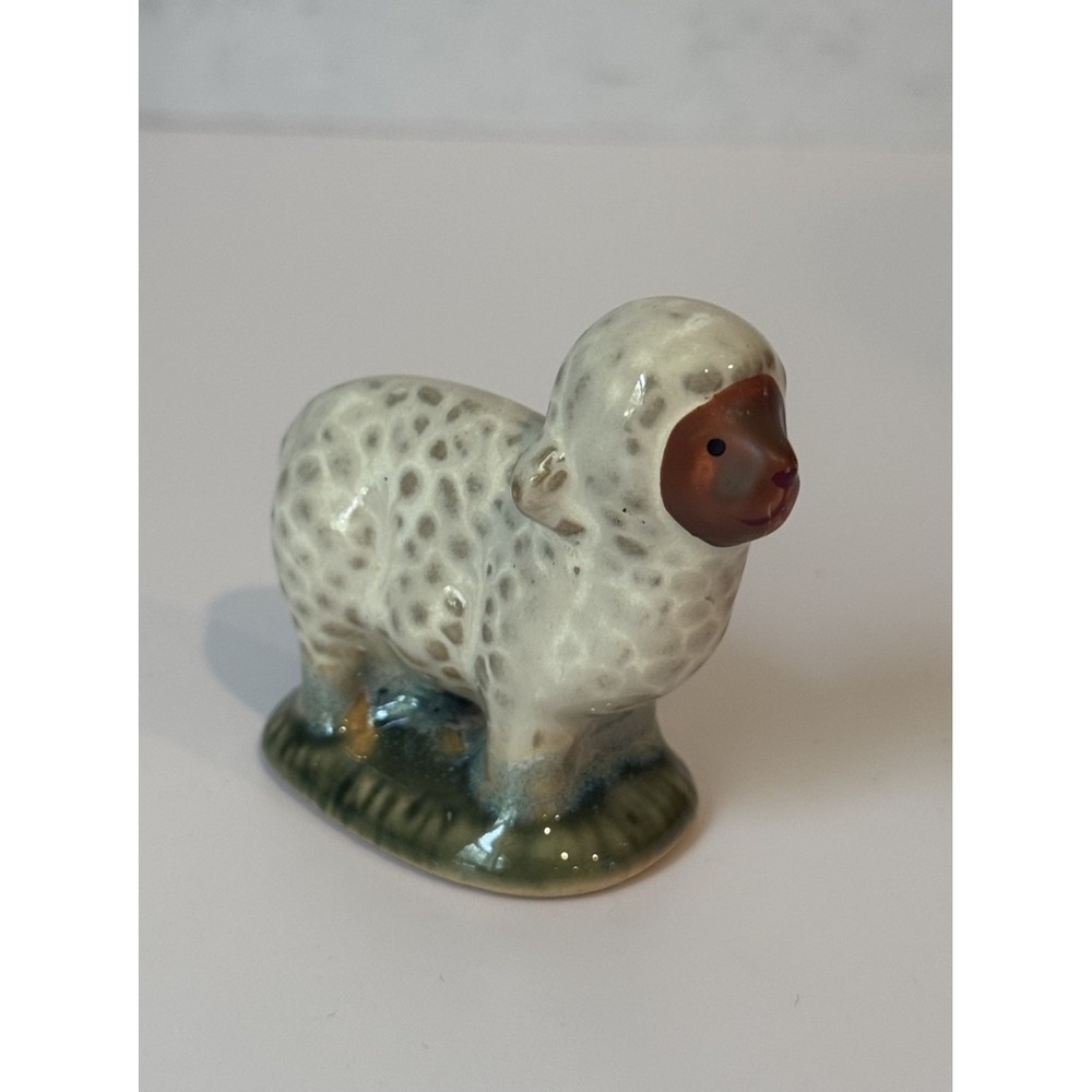 Vintage Ceramic Nativity Sheep Lamb Replacement Figure Christmas Decor 2"